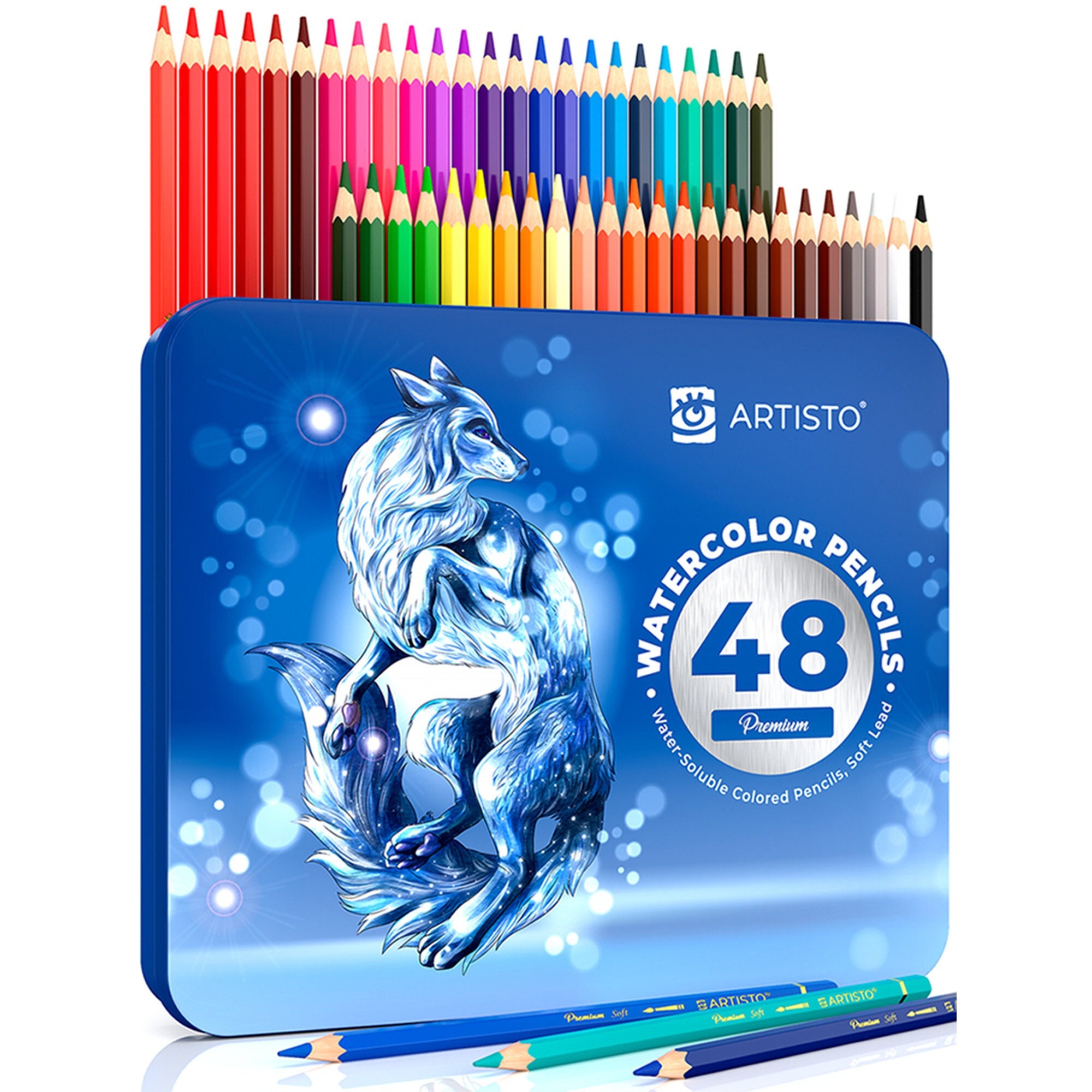 Premium Watercolor Pencils, Set of 72, Quality 3.5mm Soft Core Leads,  Water-soluble Pencils, Perfect for Beginner & Advanced Artists 