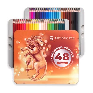 Premium Colored Pencils | Set of 48, Quality 3.8mm Soft Core Leads, Rich & Vibrant Colors, Blendable, Perfect for Any Artists