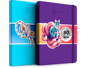 Premium Hardcover Sketchbooks 8.5"x11" inches - Pack of 2 (160 Sheets), 125 GSM, Acid-Free Drawing Paper