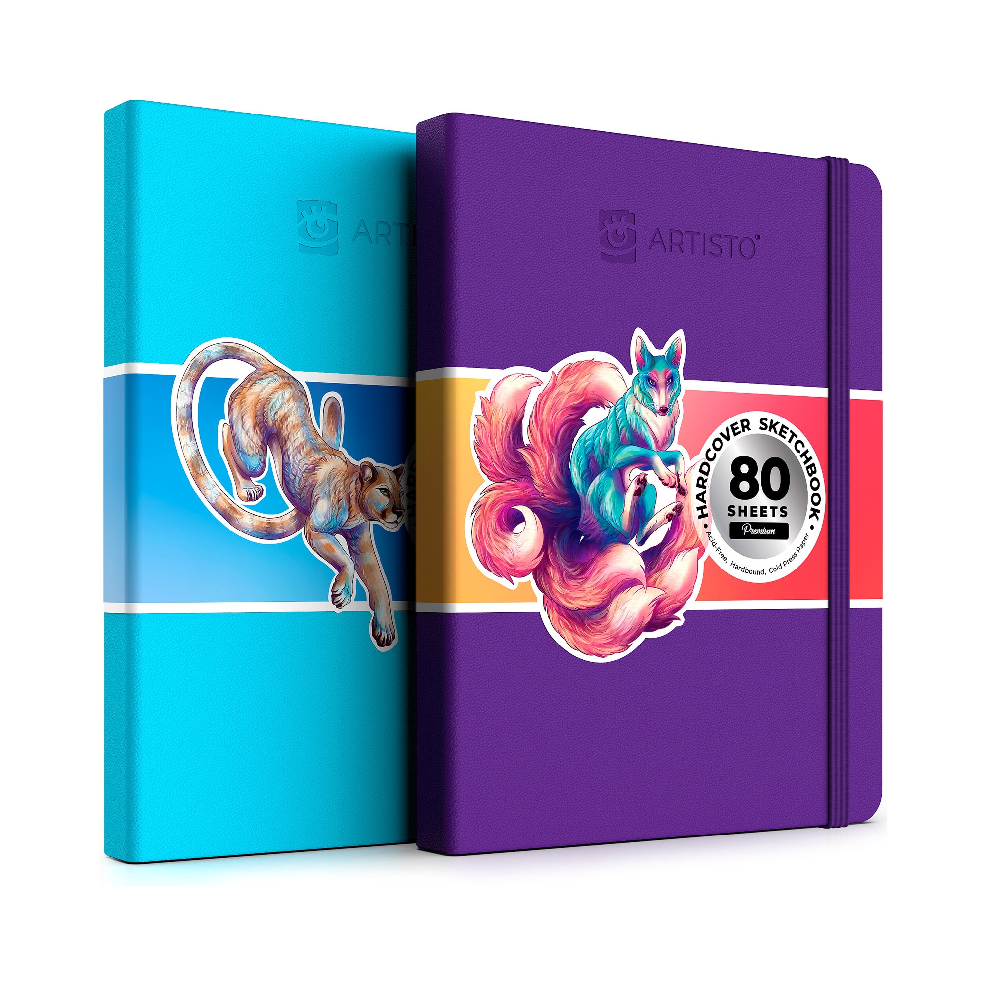 Premium Sketch Book Set 5.5x8.5 In Spiral Bound Pack of 3 