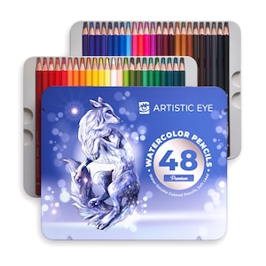 Premium Watercolor Pencils, Set of 48, Quality 3.5mm Soft Core Leads, Water-Soluble Pencils, Perfect for Beginner & Advanced Artists