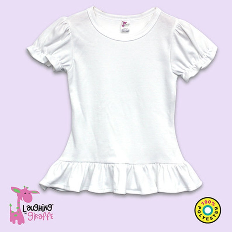 Toddler Short Sleeve Ruffle T-Shirt White100% polyester | Etsy
