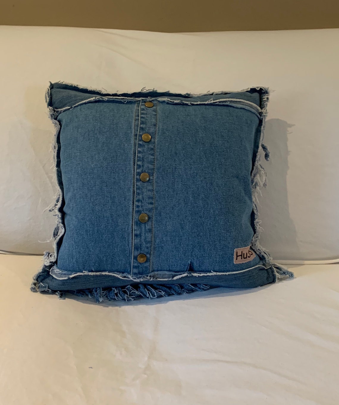 Pillow Cover 16x16 Recycled Blue Denim 7 layers Etsy