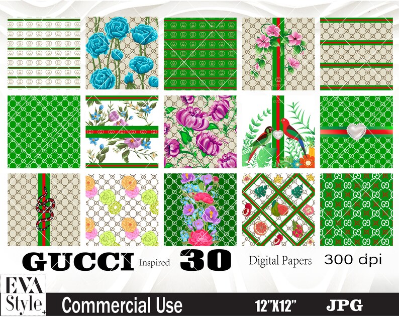 Gucci Digital PaperGucci inspired 30Different Images | Etsy
