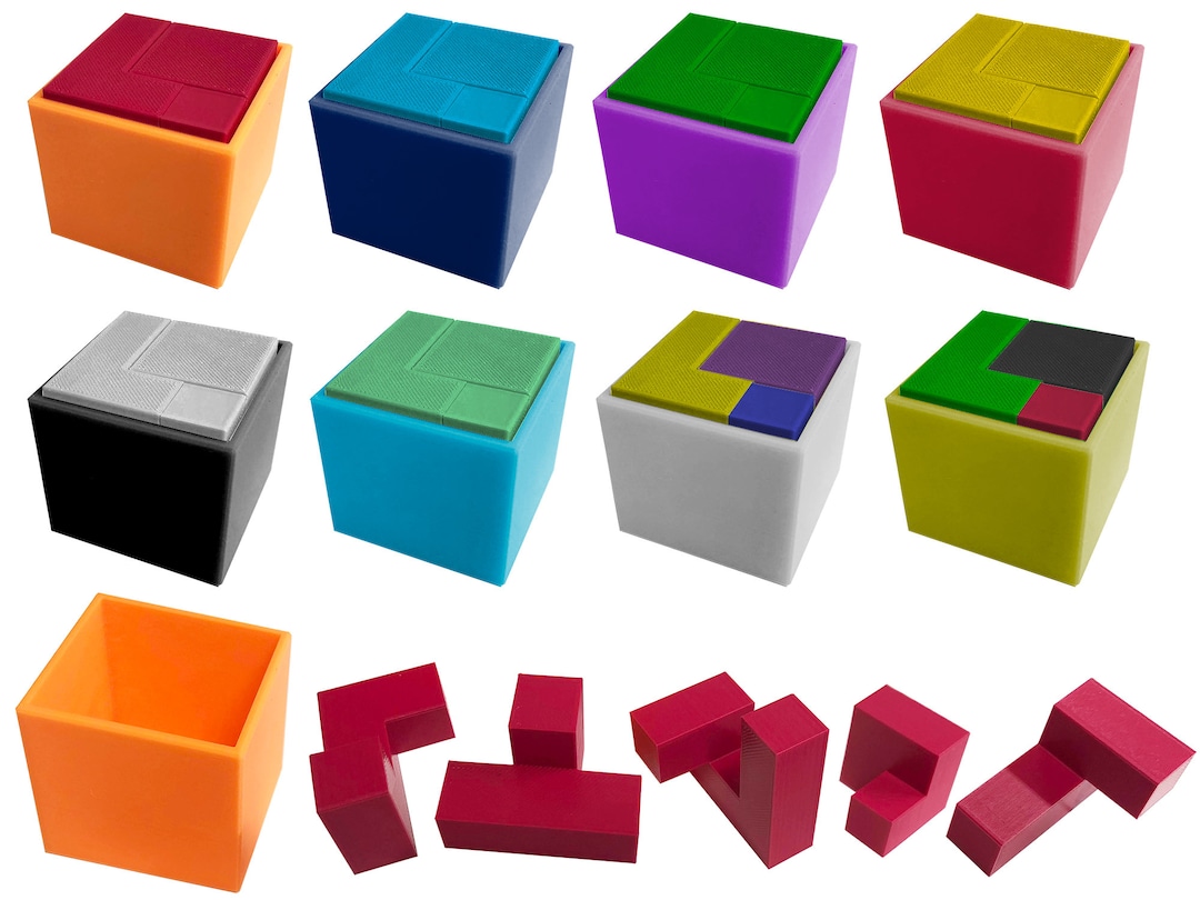 3D Printed Puzzle Cube Mechanical Cube Puzzle Five Piece Etsy