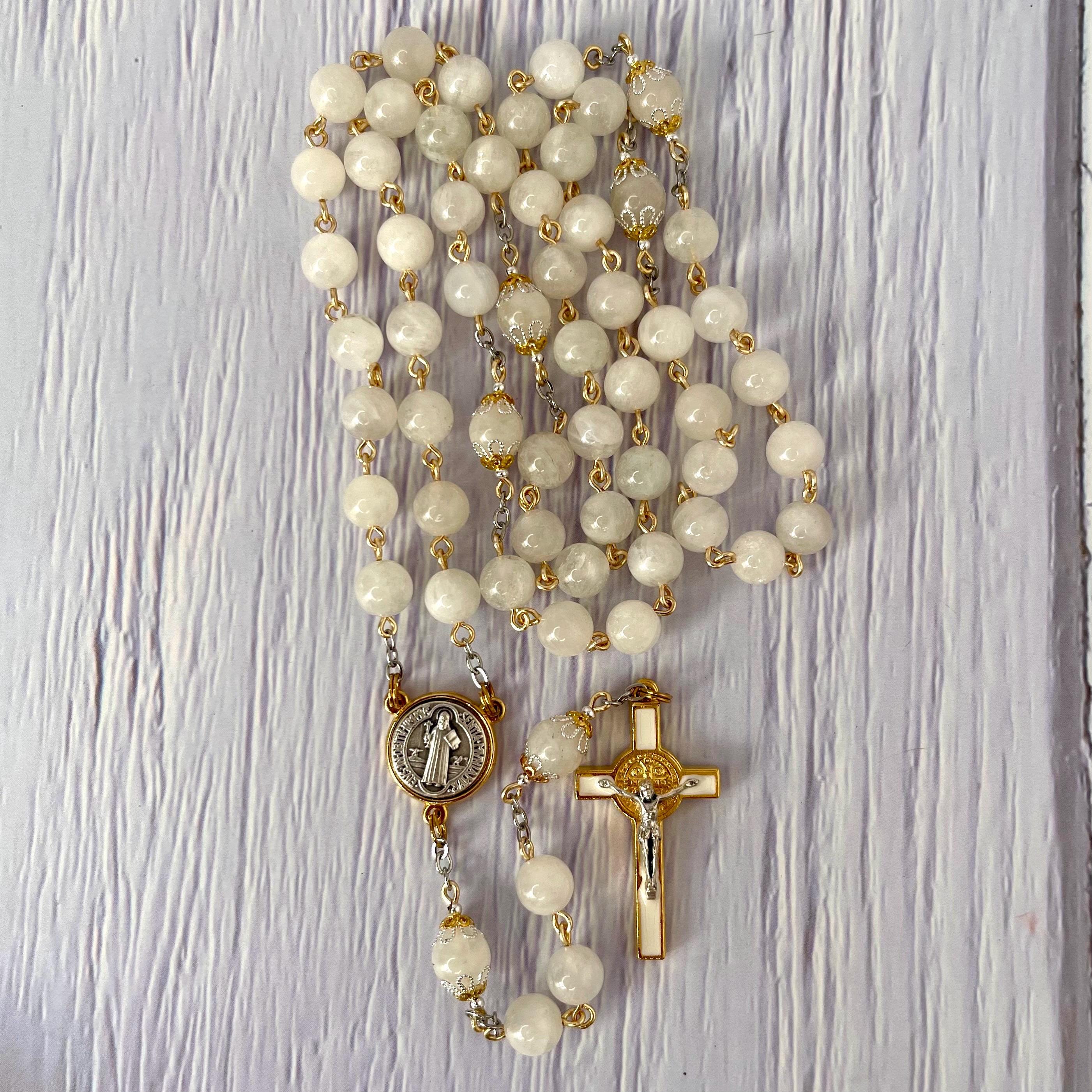 Handmade Rainbow Moonstone Catholic Rosary