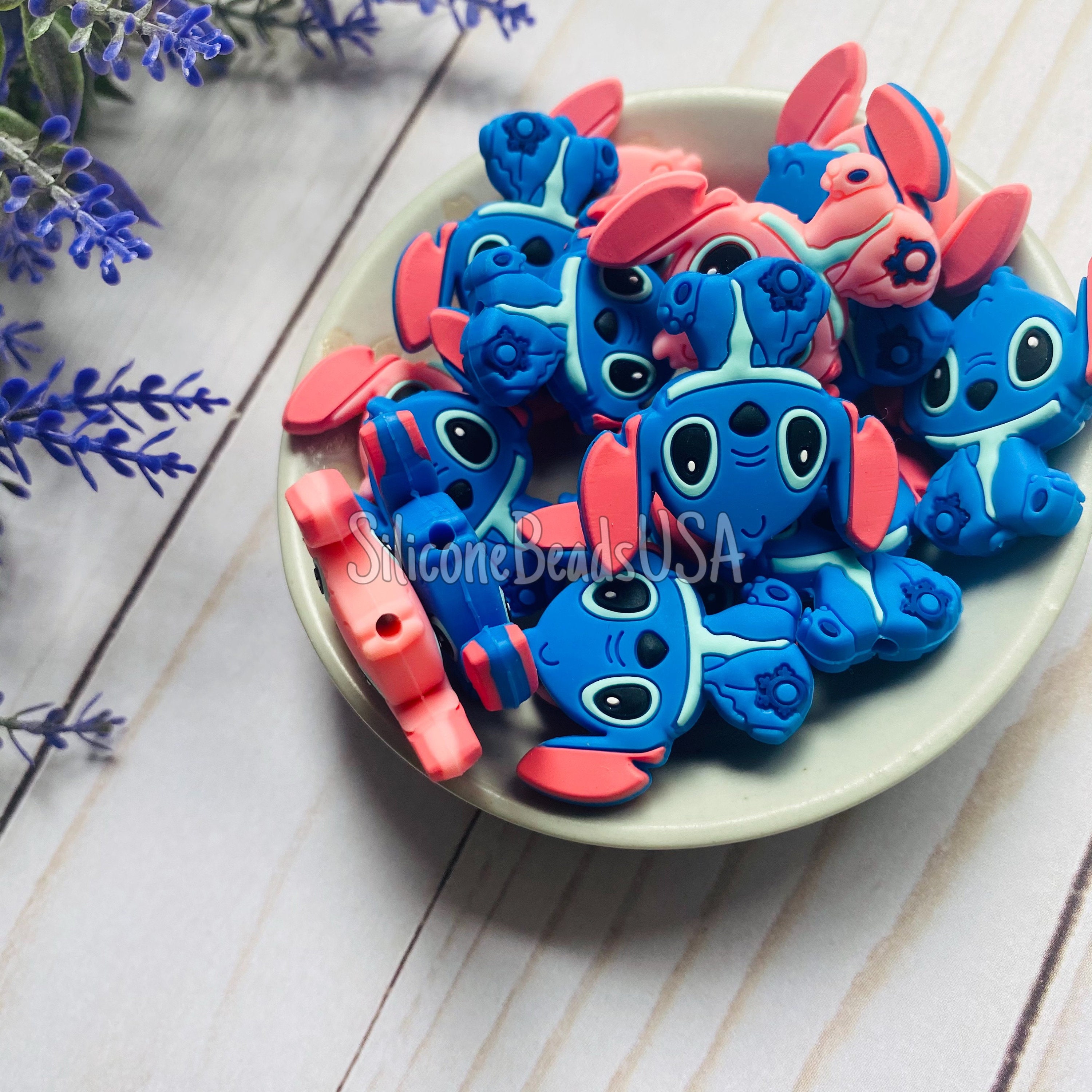 Stitch dog bead silicone beads 1 / 5 pcs food grade | Etsy