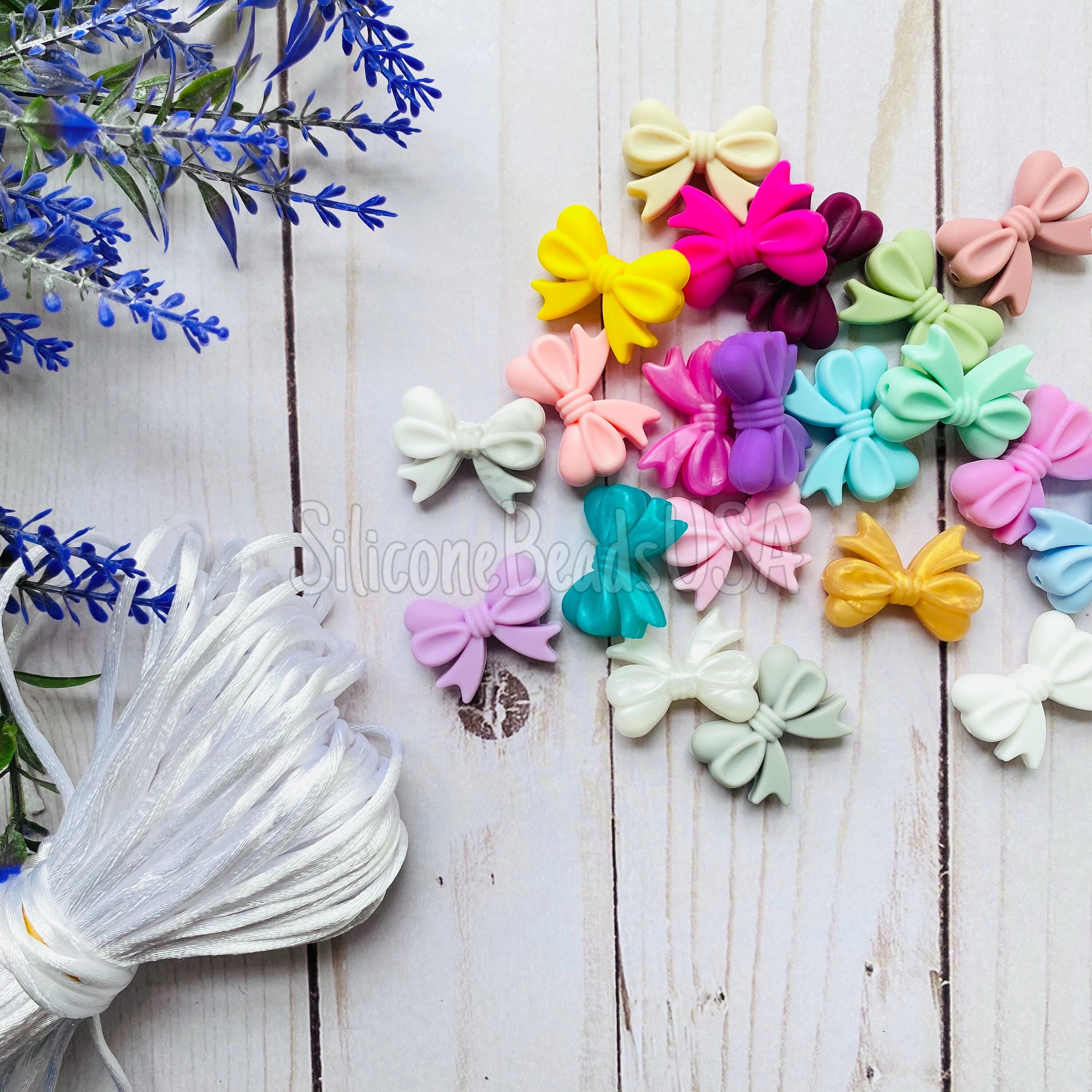 Silicone Bow Beads 2 Pcs Bow Beads Shaped Silicone Beads - Etsy Canada