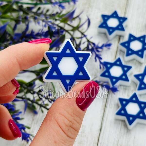 Star of David beads • Hanukkah • religious beads • Menorah bead • silicone focal beads • prayer • Jerusalem • Judaism • beaded pen • diy