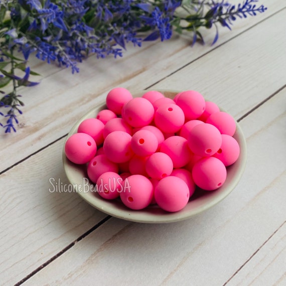 10pcs 12mm Pink Silicone Letters Beads For Jewelry Making Bulk