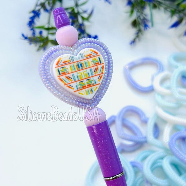 Plastic heart shaped ring for DIY • 2 pcs • beaded pen • beaded keychain • bracelet • beadable items • craft •