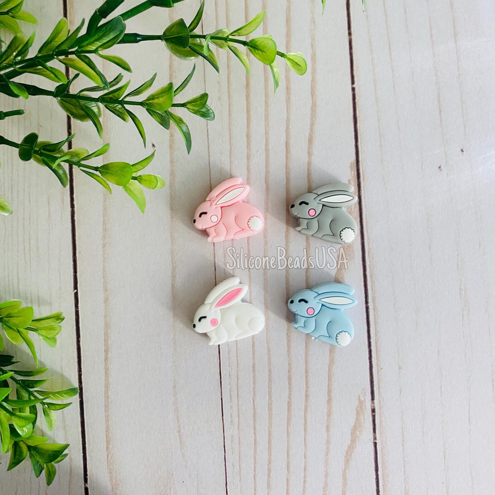 Bunny rabbit silicone beads loose beads necklace Etsy