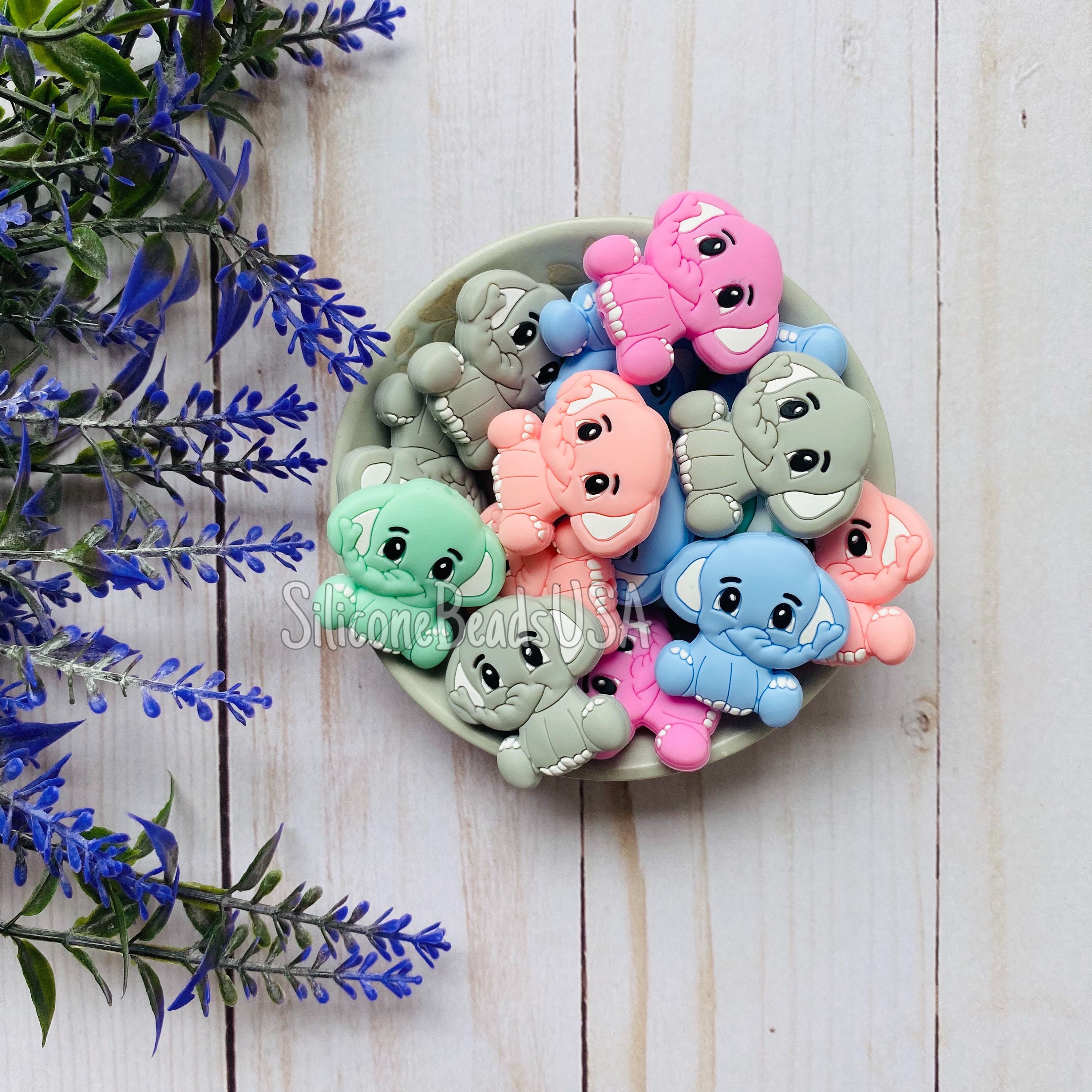 Elephant bead  • silicone beads • 1 piece • food grade silicone • cra…