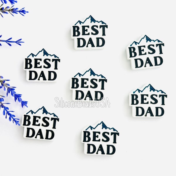 NEW best Dad father papa bead • Soft pvc focal beads • dad son • Father’s Day • daddy • beads for pen wristlet keychain lanyard • beer •