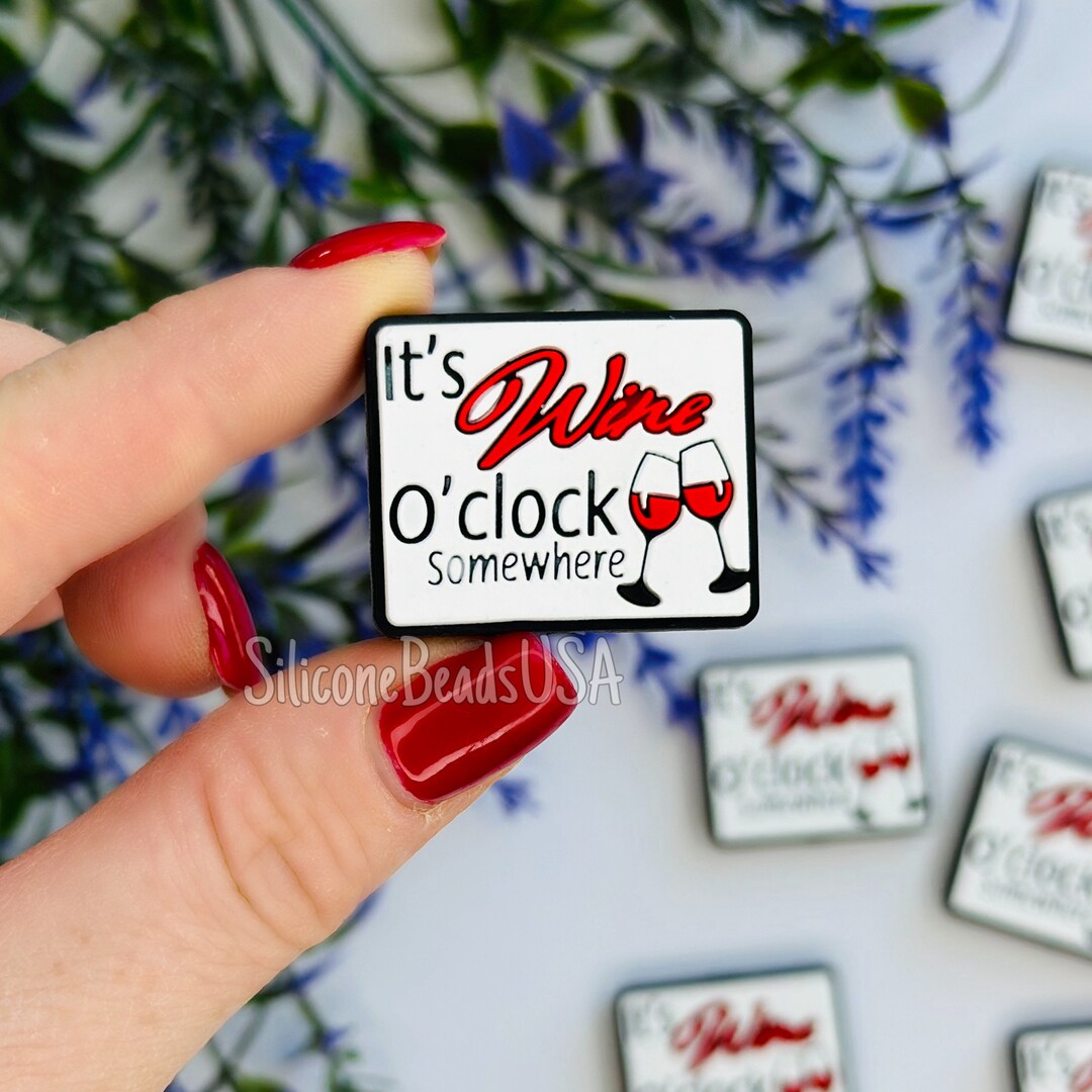 NEW Wine Oclock Silicone Focal Beads Positive Beads Beaded Pen Wristlet Lanyard Keychain Bottle