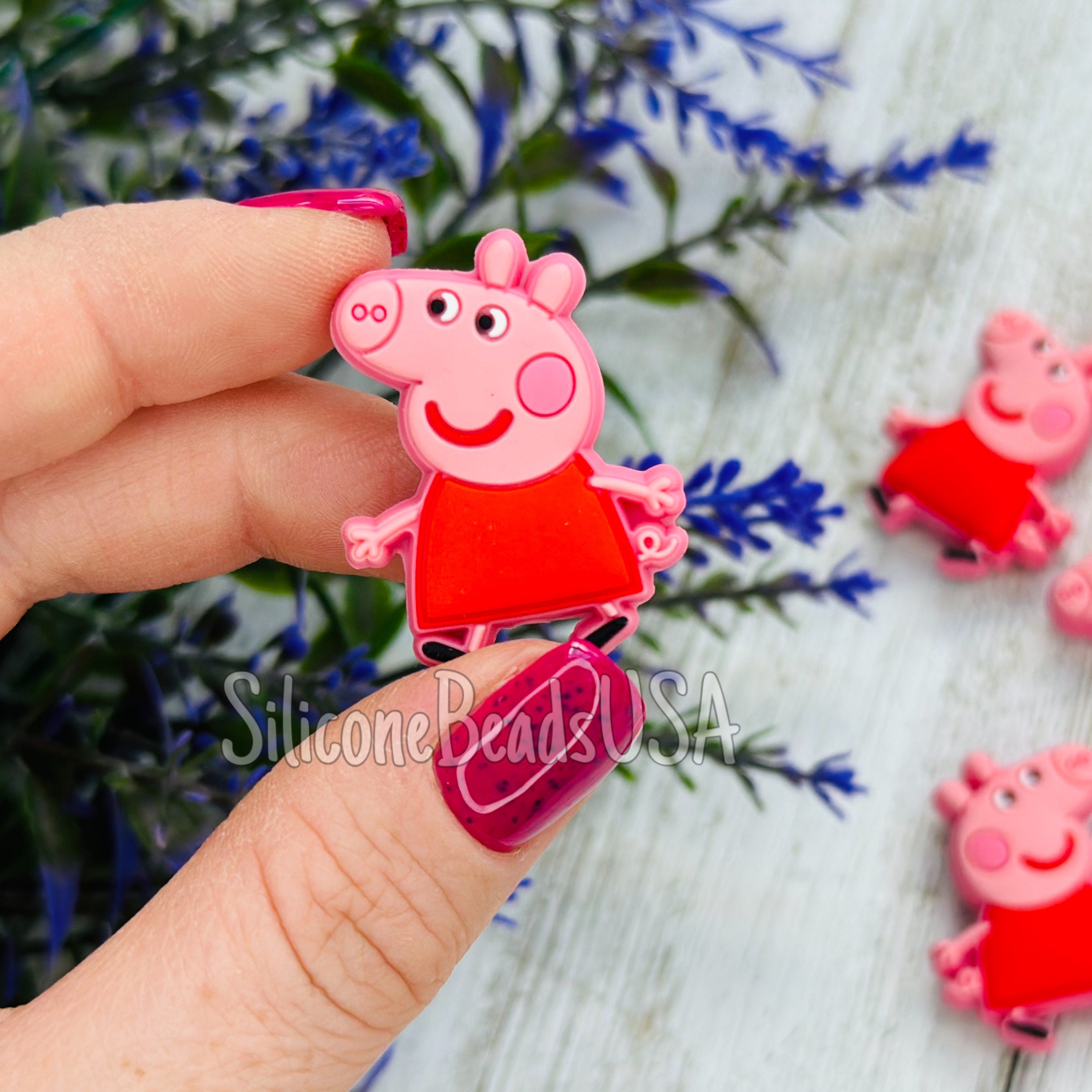 CUTE PIG FOCAL Bead , Focal Beads, Pig Silicone Beads, Silicone Beads, Pen  Beads, Scribe Bead 