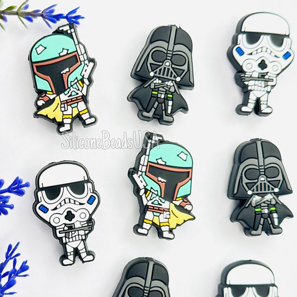 NEW mix of 3 beads • soft pvc • soft pvc focal beads • wars • star • alien beads • beads for pen • cartoon character beads • spaceship