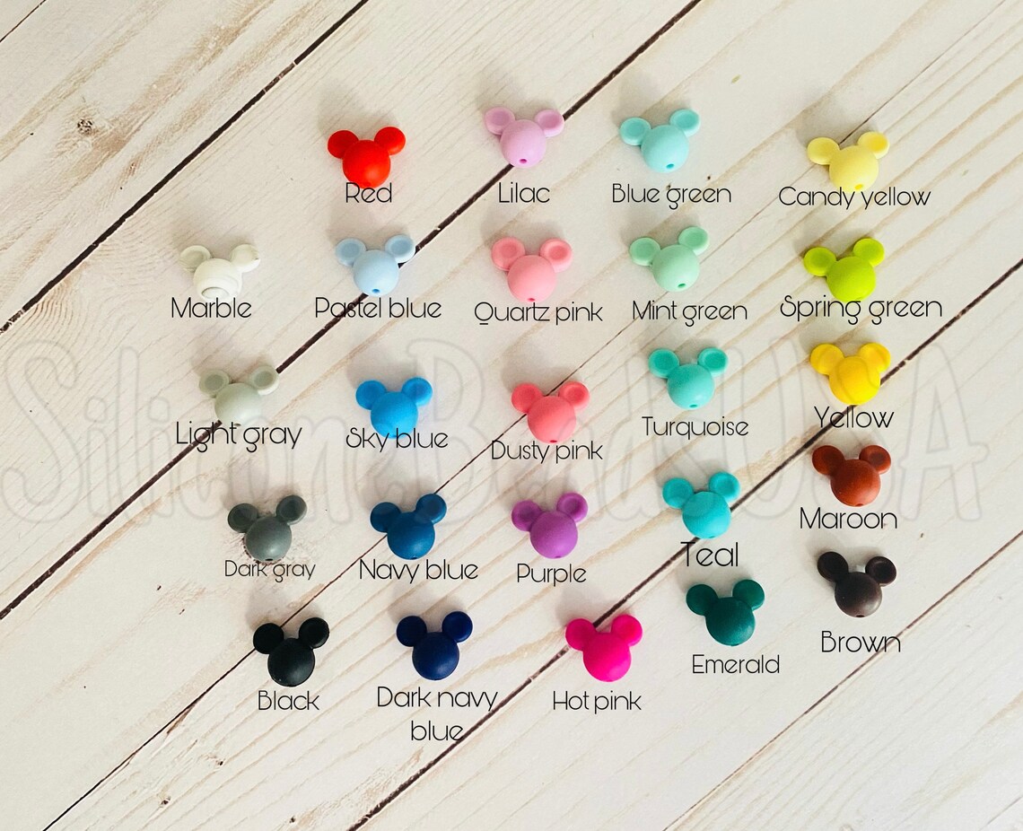 Mickey Mouse ears beads 1 / 3 / 5 beads Mickey head beads Etsy