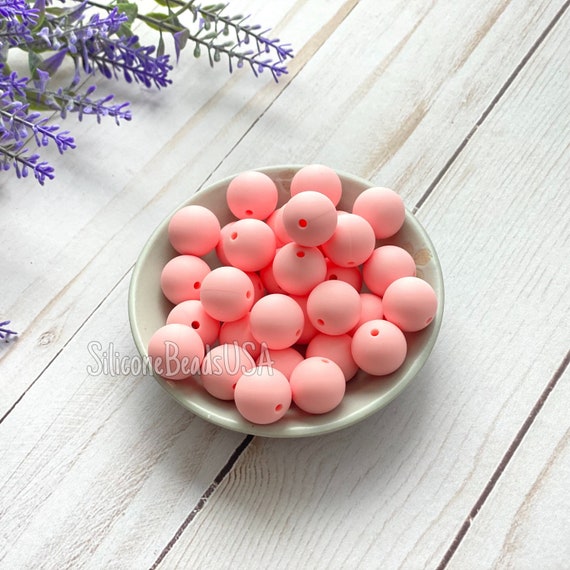 QUARTZ PINK • 10 pcs • 15 mm • silicone round beads • loose beads for  jewelry making • wholesale • craft • diy • light purple