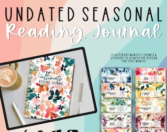 Floral Seasonal Undated Digital Reading Journal | Reading Journal | Book Journal | Goodnotes | Notability |