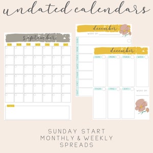 Undated Printable Homeschool Planner, Floral, Digital Download - Etsy