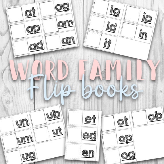 word-family-flip-books-printable-flip-books-short-vowel-word-etsy