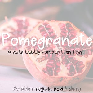 POMEGRANATE FONT- a cute bubbly handwritten font //digital font// instant download