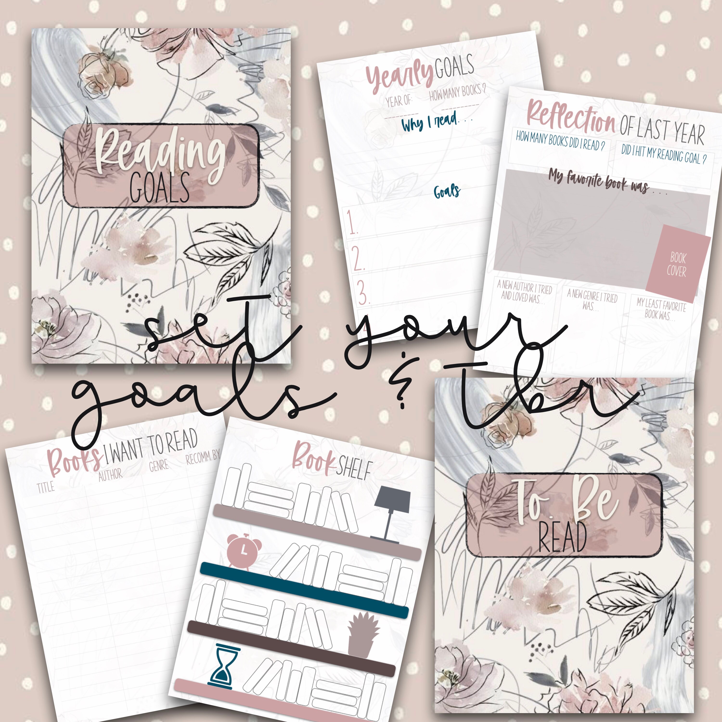 Printable Reading Journal, Vintage Floral, Digital Download, Instant Download - Etsy