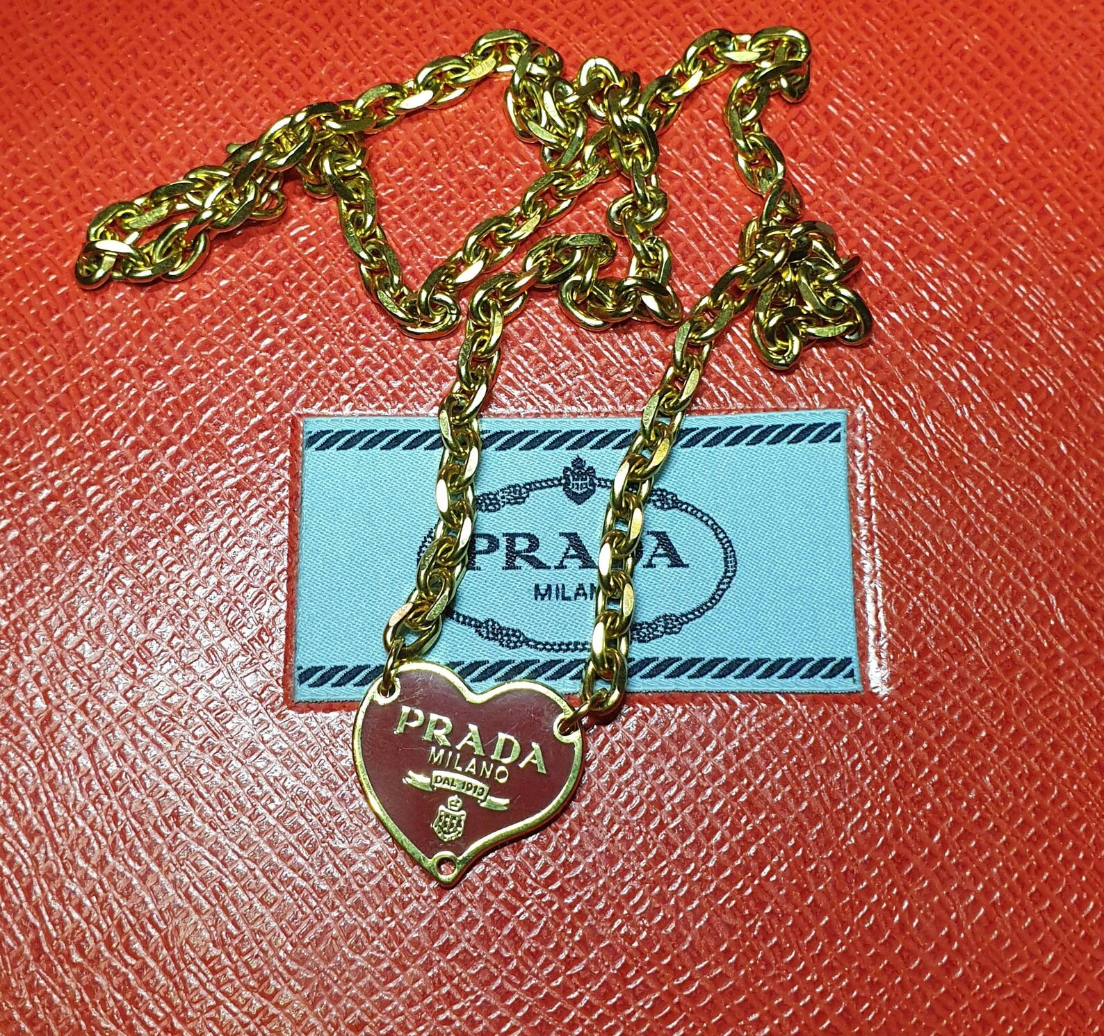 Original Prada Hearth Pendant Necklace Chain Kette Anhänger Etsy