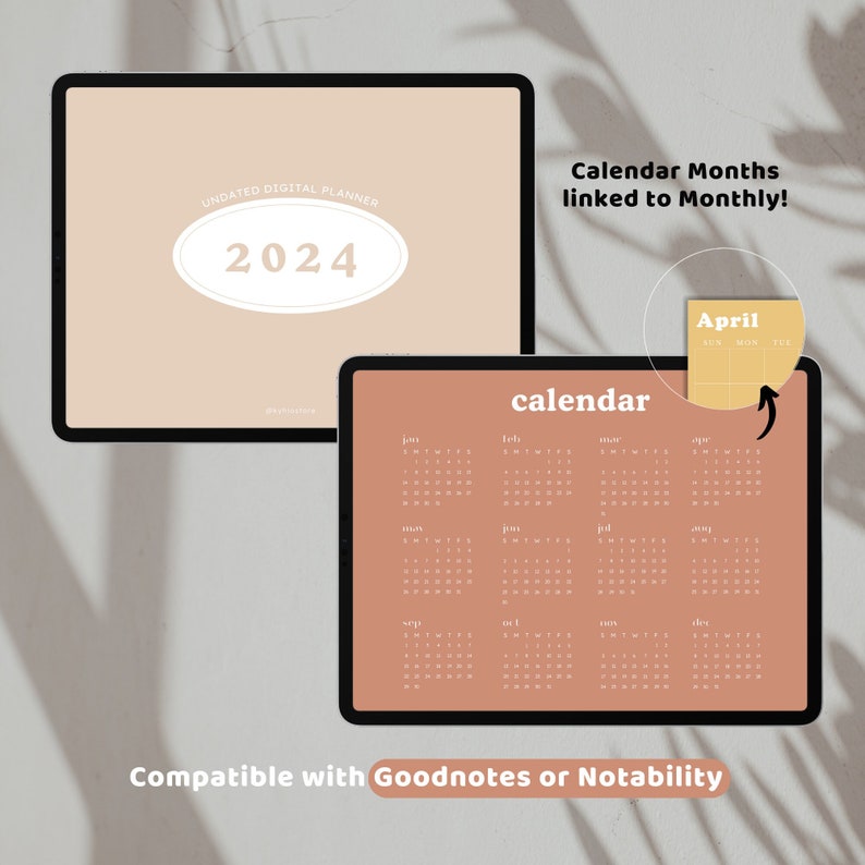 2023 / 2024 Digital Goodnotes Planner Minimal Planner Etsy