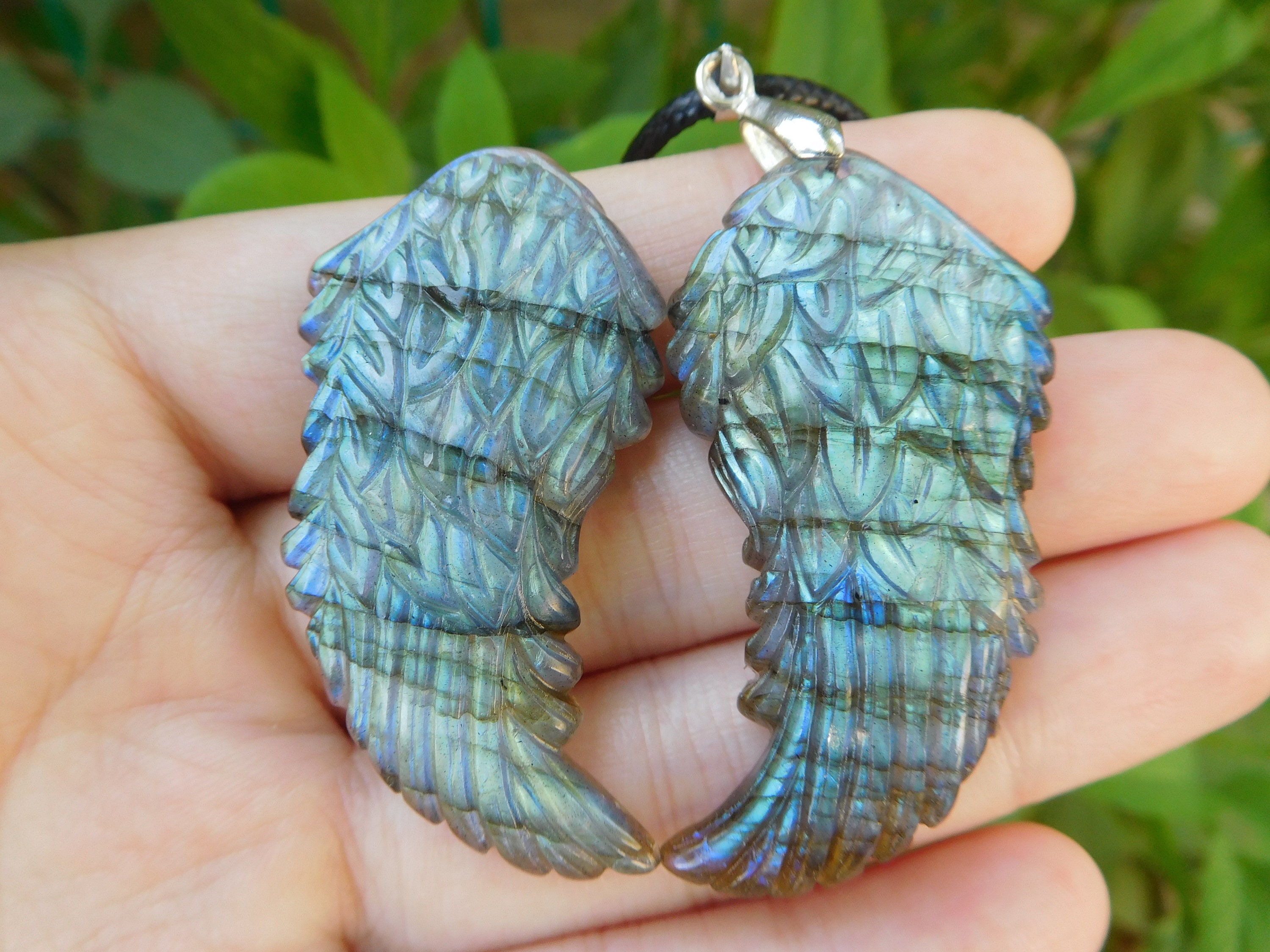 Handcrafted Labradorite Angel Wing. Angel Wing Pendant