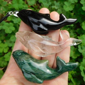 Shark crystal. obsidian shark charm. clear quartz shark. crystal shark. carve stone pendant. carve shark. shark necklace. stone shark
