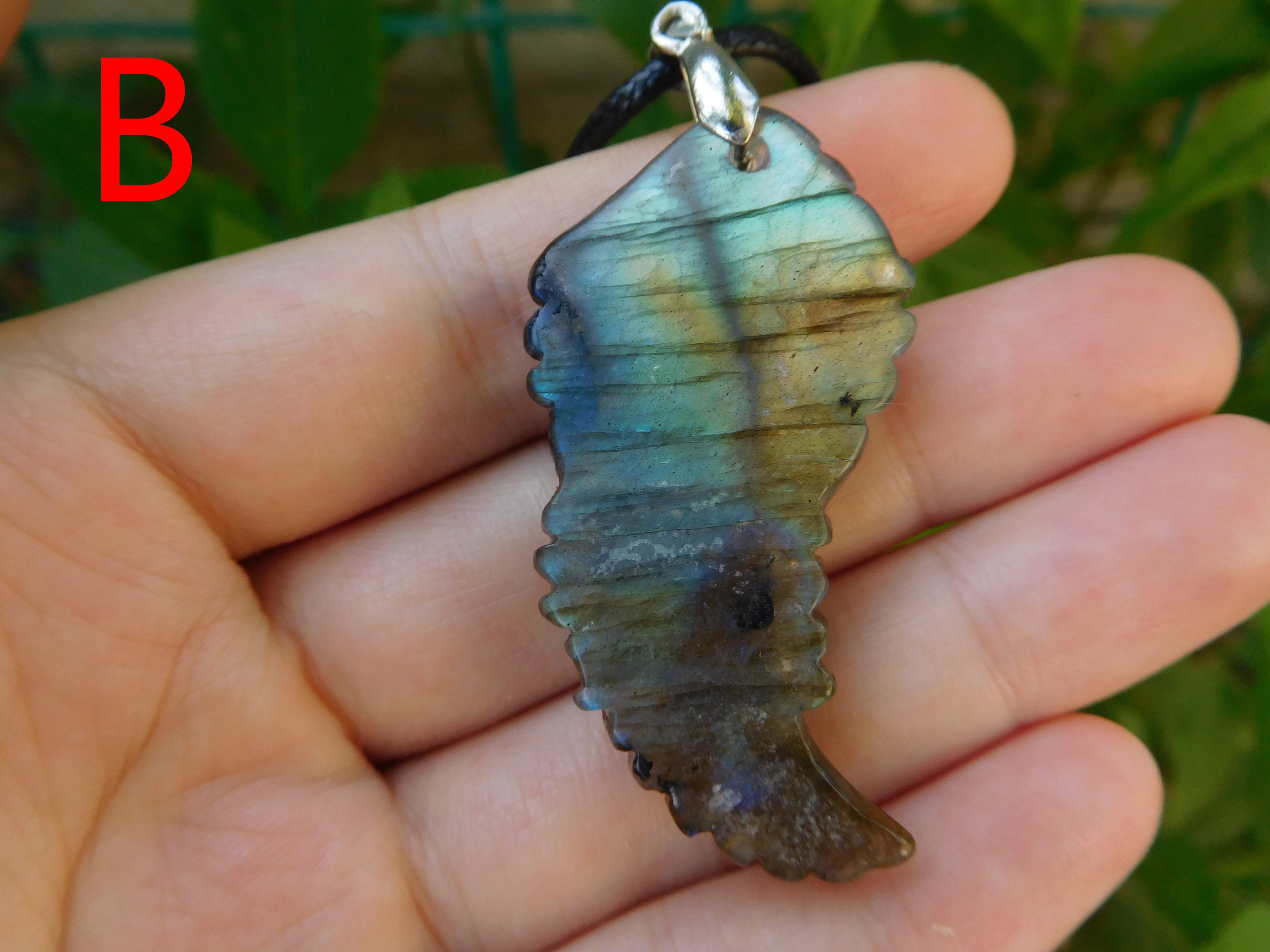 Handcrafted Labradorite Angel Wing. Angel Wing Pendant
