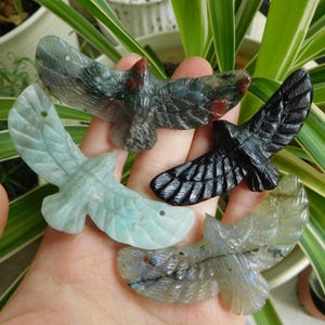 Carve gemstone pendant. carve stone pendant. carve obsidian eagle. eagle pendant. tiger eye eagle. carve crystal pendant. stone eagle