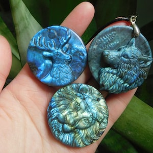 labradorite carving. carved fox. fox necklace. fox charms. fox pendant. blue labradorite pendant. labradorite fox. necklace. fox lover.