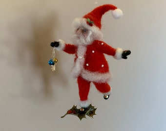 Needle felted Santa Claus, Wool Santa, Santa Claus, Christmas, Christmas ornament, Wool art, Wool doll, Wool felt, Felting, Christmas tree