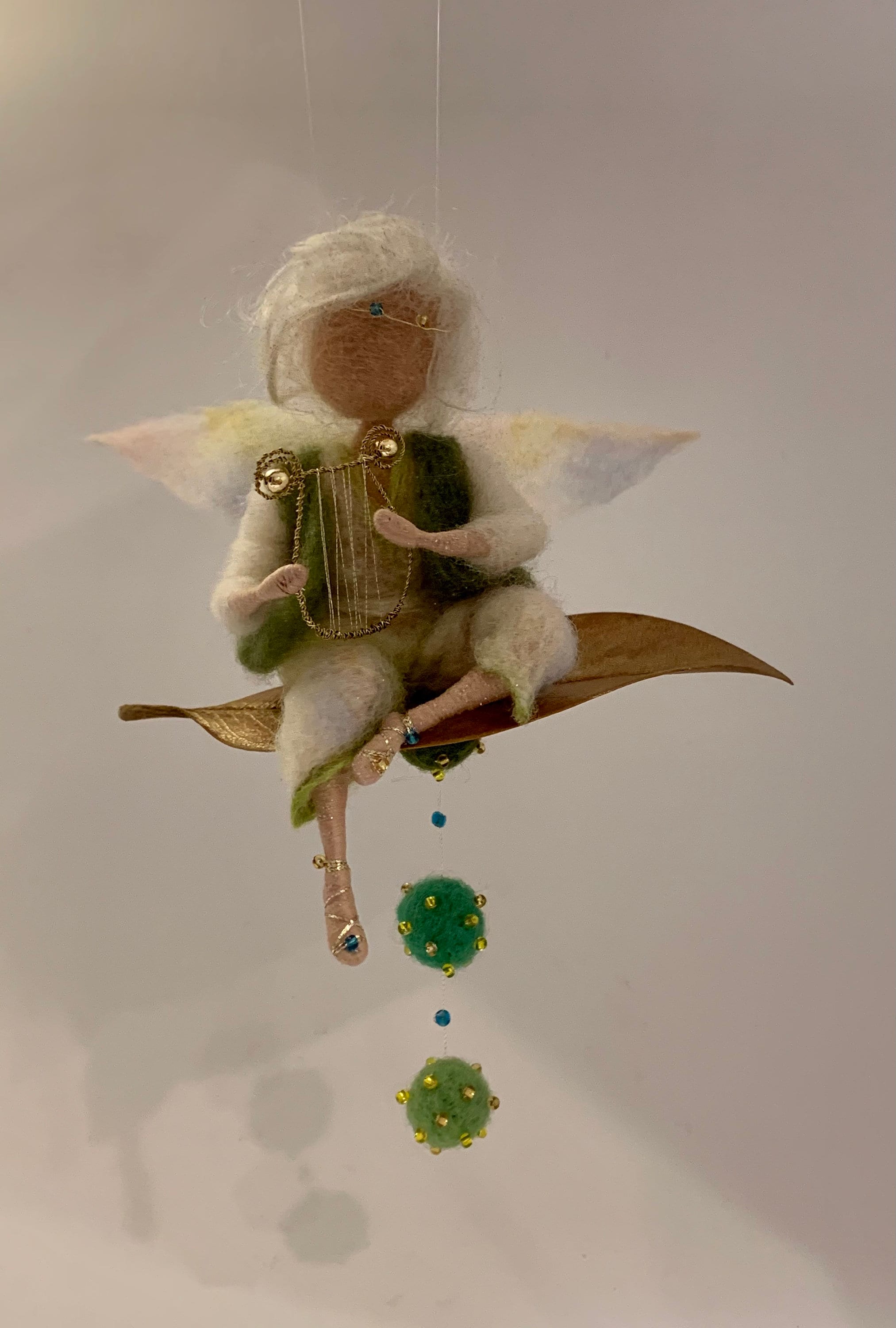Needle Felted Elf, Waldorf Inspired, Felted Elf, Elf Musician, Elf With