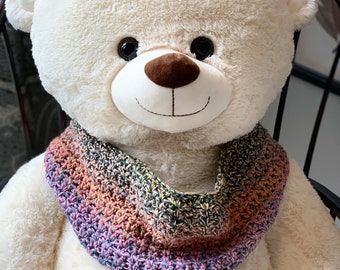 Handmade scarf, crochet scarf, lightweight all season scarf, infinity scarf, cowl scarf, scarf for women, crochet cowl, Lion Brand yarn