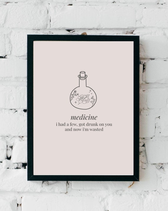 Harry Styles Medicine Song Lyrics Digital Wall Etsy