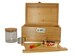 Sustainable Bamboo Wood Locking Stash Box with Combo Lock, Metal Herb Grinder, Large Rolling Tray & Glass Smell Proof Storage Jar 