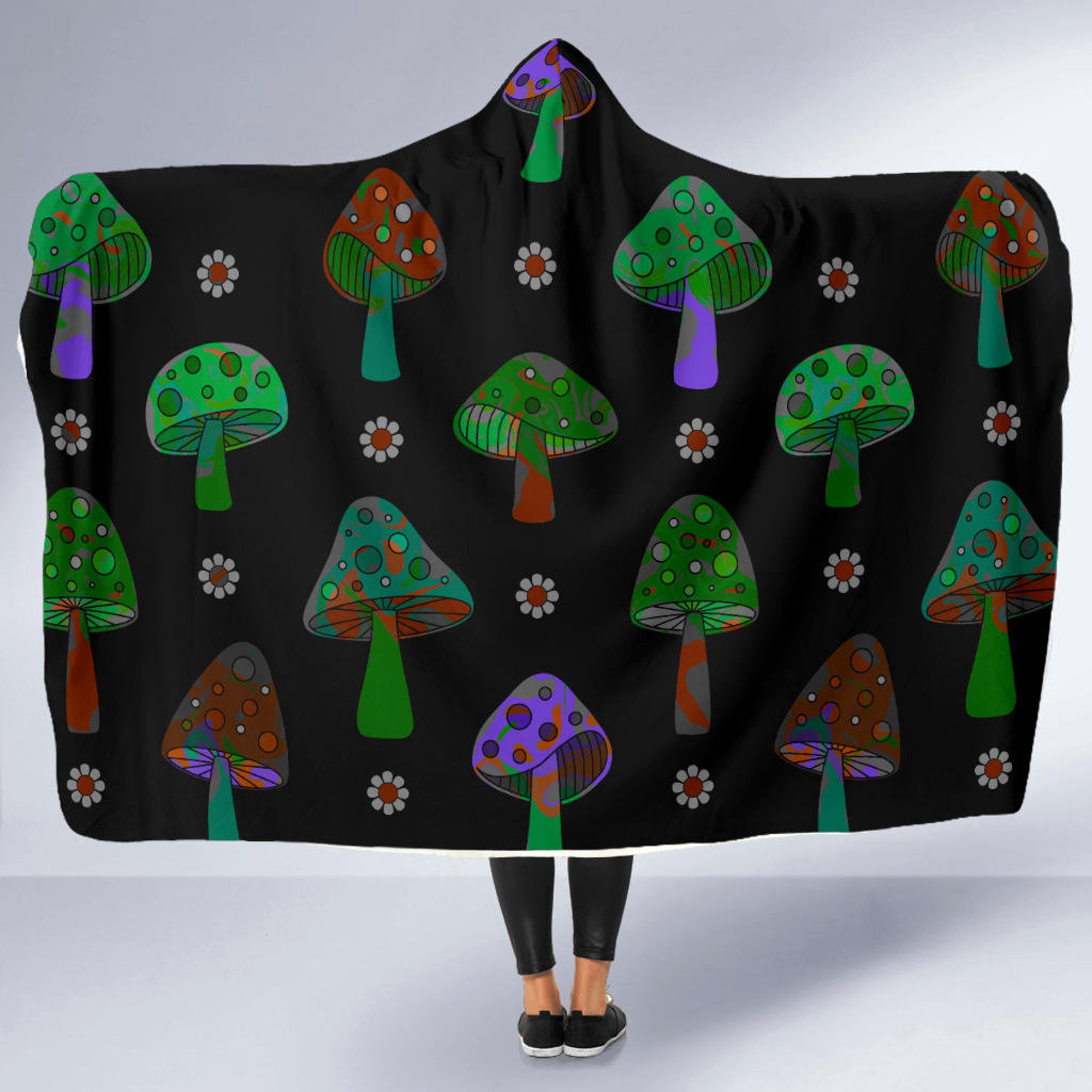 Discover Mushroom Patch-Hooded Blanket