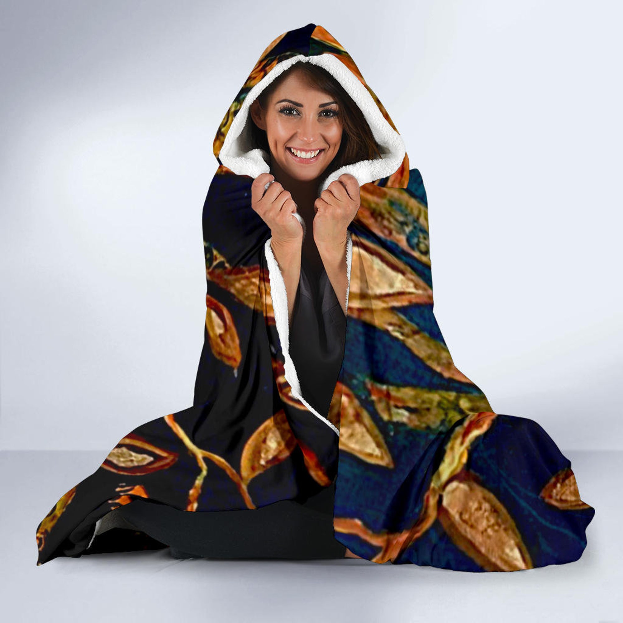 Midnight Bird-Hooded Blanket