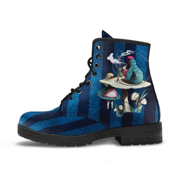 Mens Alice We're all mad here-Bohemian Hipster Doc Style Boots