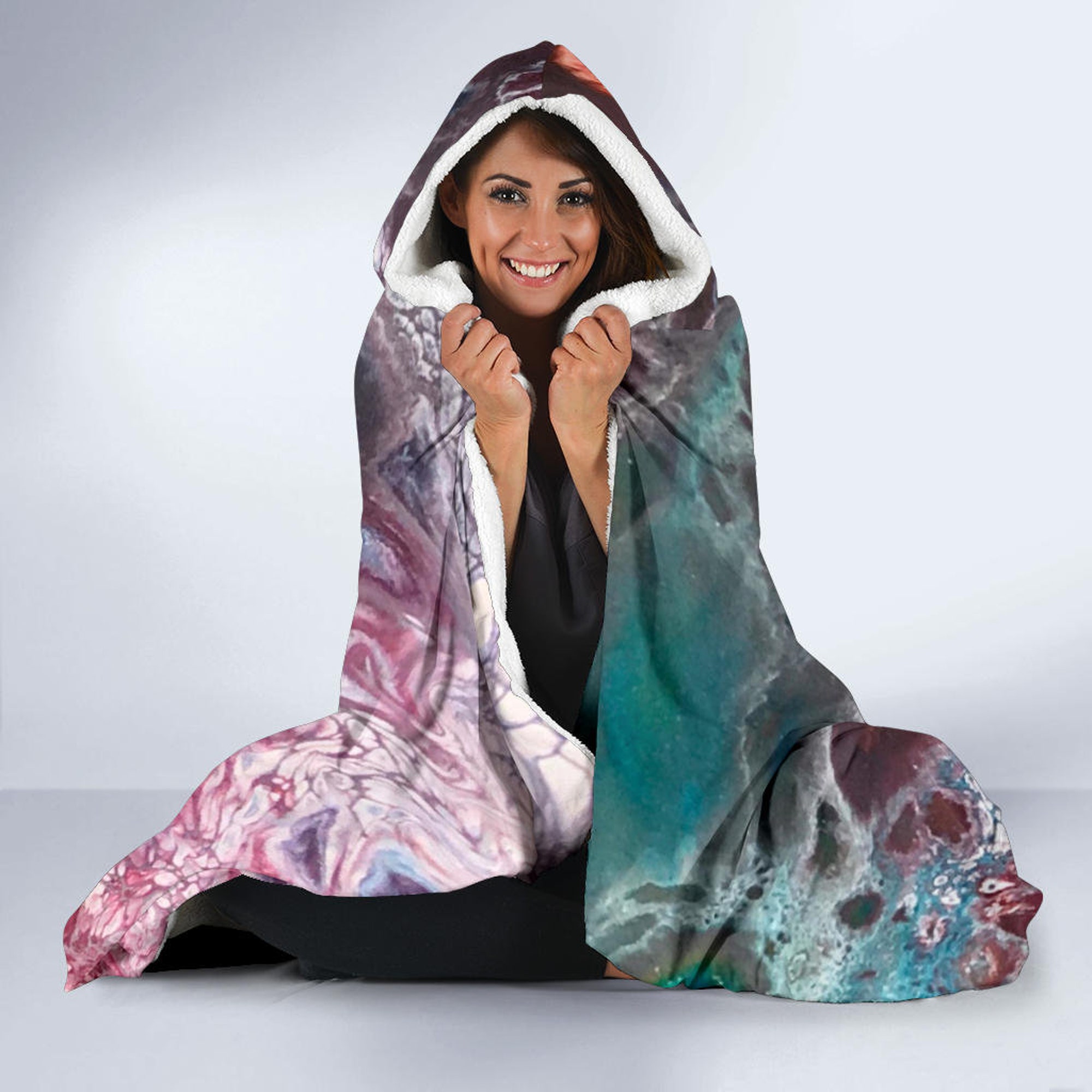 Liquid Paint-Hooded Blanket