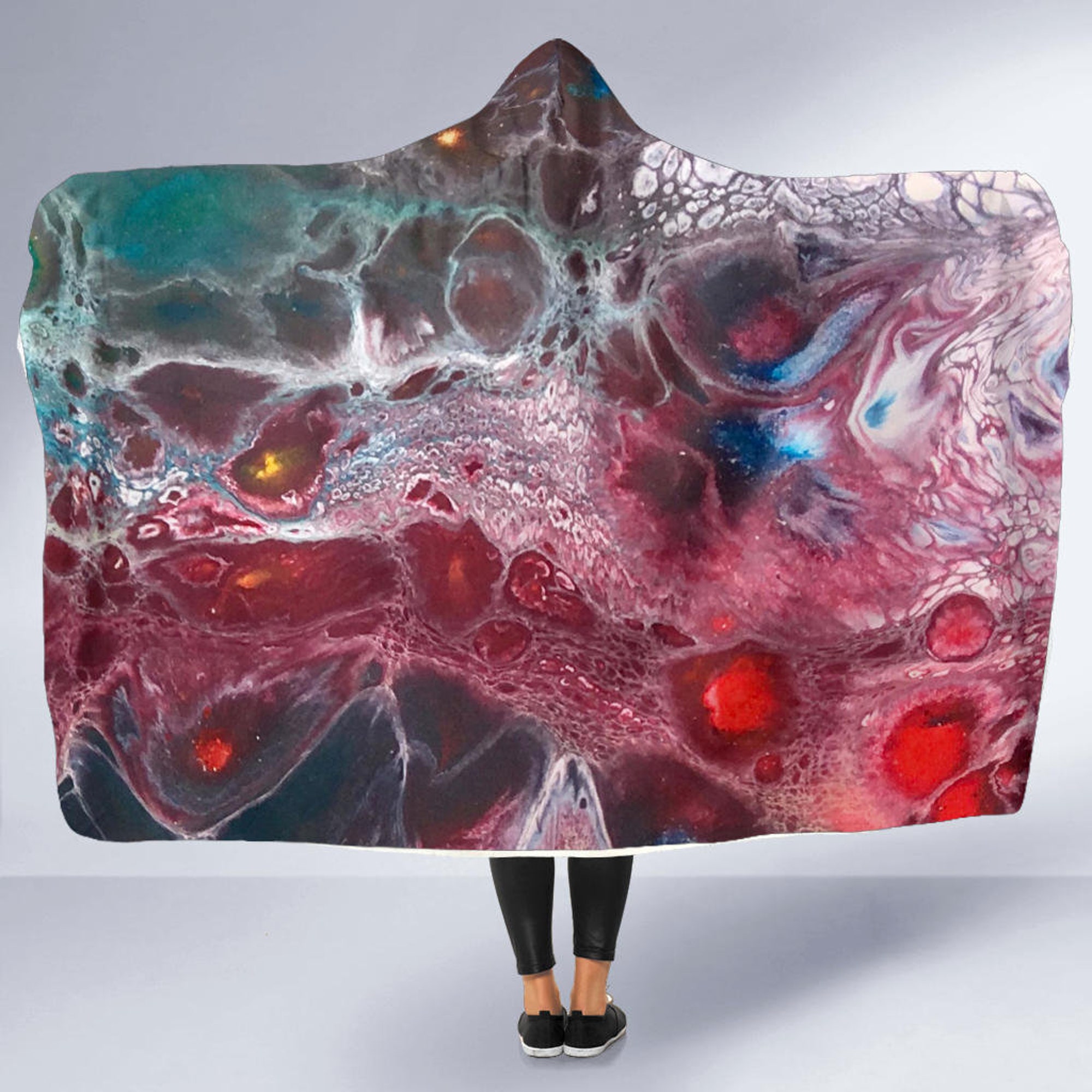Liquid Paint-Hooded Blanket