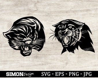 Panther SVG, Panther Clipart, Panther Cut Files For Silhouette, Panther Files for Cricut, Panther Vector, Stencil Svg, Dxf, Png, Eps Designs