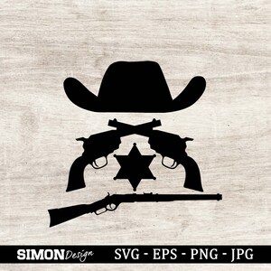 cowboy svg, cowboy elements, Silhouette and Cricut Files - Svg - Png - Eps - Jpg - Instant Download