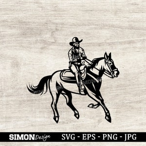 Cowboy SVG, Cowboy Clipart, Cowboy logo, Cowboy Cut Files, Cowboy Silhouette, Cowboy vector, western svg, cowboy png, Horse svg, horse png