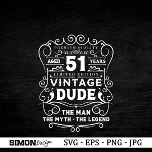 vintage kerel SVG, 51e verjaardag SVG, 1972 SVG. Vintage SVG, 51e verjaardag shirt, vintage 1972 SVG, leeftijd 51 jaar SVG,