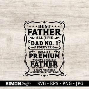 Best Father svg, no.1 dad svg, dad shirt, dad svg, papa svg, daddy svg, Father&#39;s Day Shirt, Father&#39;s Day Svg, dad png, dad Silhouette